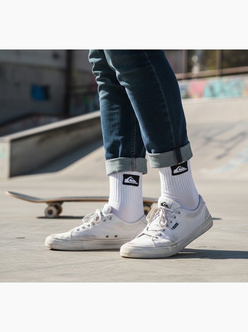 Quiksilver Pack de calcetines para hombre Crew Lote de 6 pares Regular Lifestyle Blanco / Negro / Verde - Kiabi