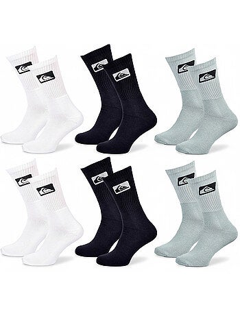 Quiksilver Pack de calcetines para hombre Crew Lote de 6 pares Sport Cushioned