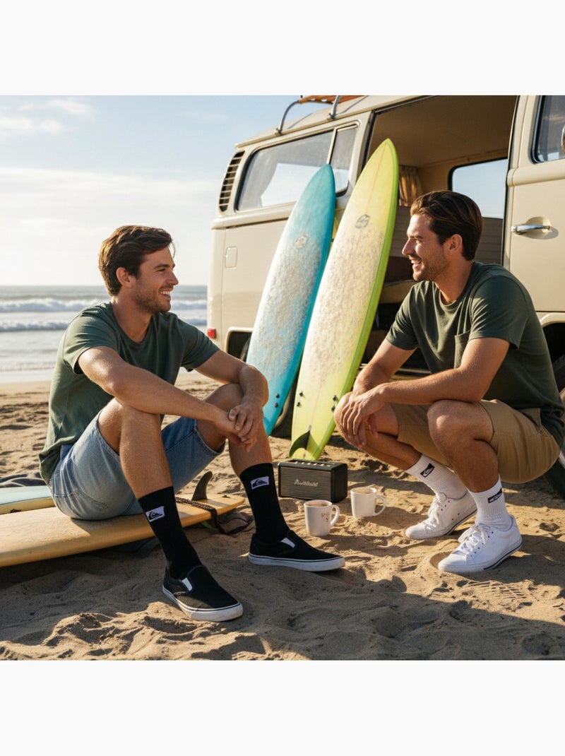 Quiksilver Pack de calcetines para hombre Crew Lote de 6 pares Sport Cushioned Blanco Negro - Kiabi
