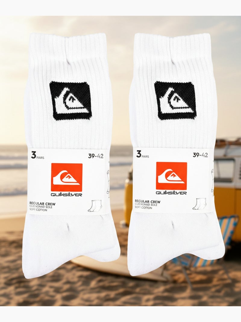 Quiksilver Pack de calcetines para hombre Crew Lote de 6 pares Sport Cushioned Blanco - Kiabi