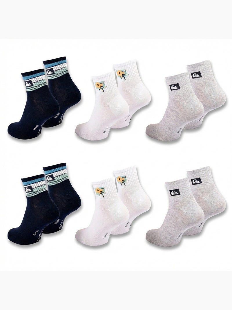 Quiksilver Pack de calcetines para hombre QUARTER Lote de 6 pares Deporte Azul marino - Kiabi