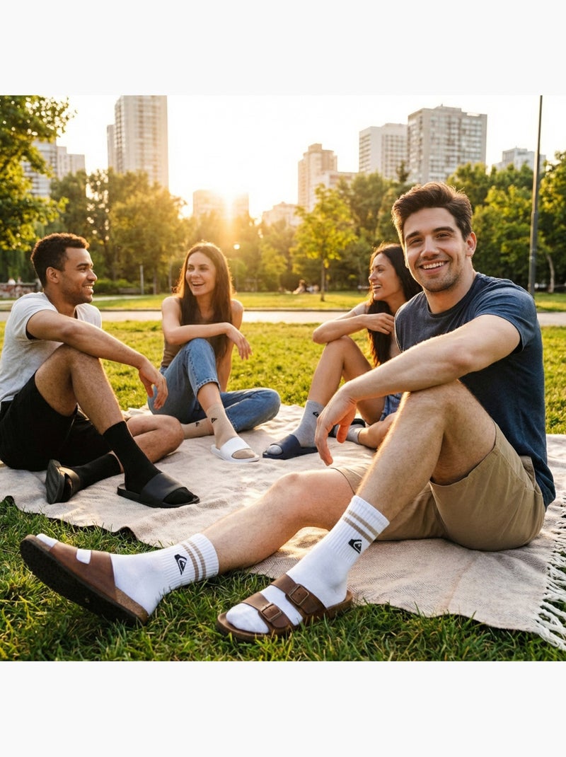 Quiksilver Pack de calcetines para hombre QUARTER Lote de 6 pares Deporte Blanco Marrón Negro - Kiabi