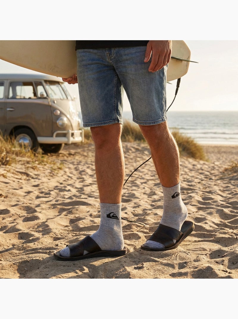 Quiksilver Pack de calcetines para hombre QUARTER Lote de 6 pares Deporte Gris negro blanco - Kiabi