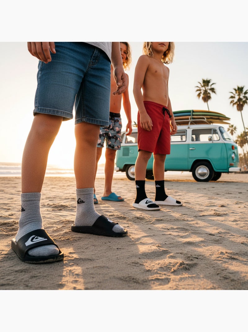 Quiksilver Pack de calcetines para niños QUARTER Lote de 6 pares Deporte Gris negro blanco - Kiabi