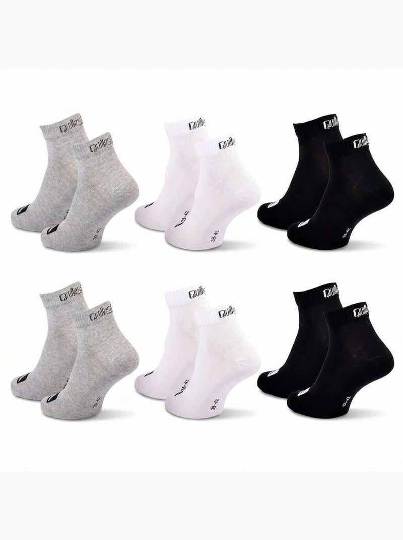 Quiksilver Pack de calcetines para niños QUARTER Lote de 6 pares Deporte Gris negro blanco - Kiabi