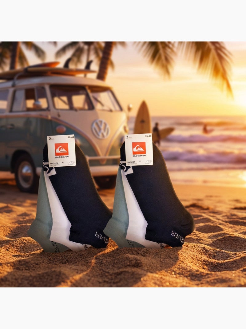 Quiksilver Pack de calcetines para niños SNEAKER Lote de 6 pares Deporte Blanco Negro Azul - Kiabi