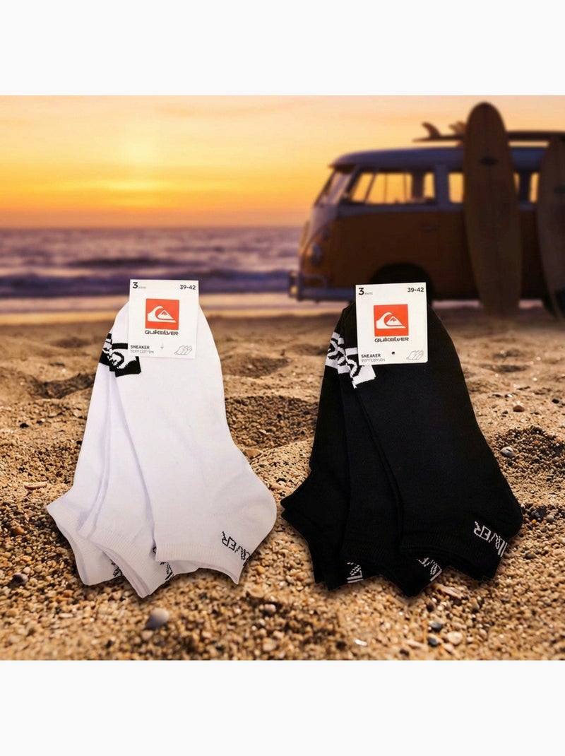 Quiksilver Pack de calcetines para niños SNEAKER Lote de 6 pares Deporte Blanco Negro - Kiabi