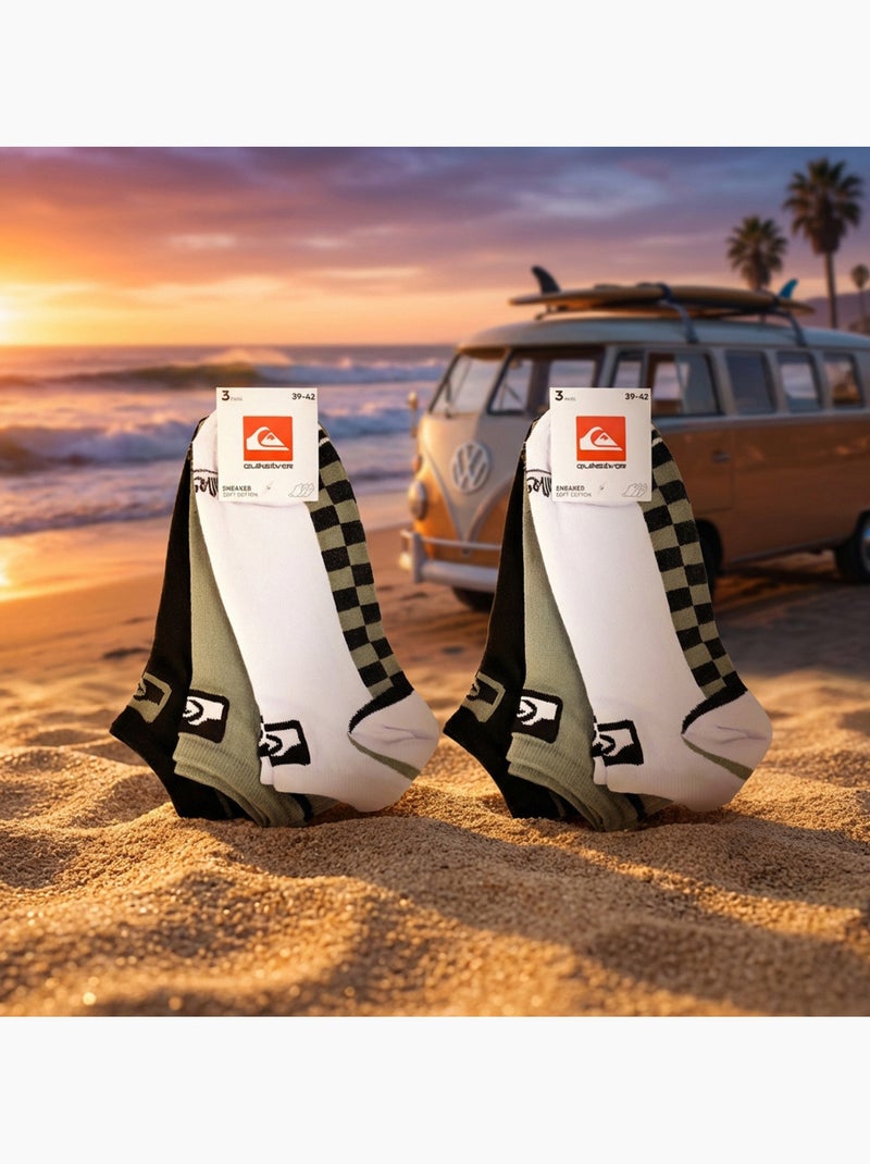 Quiksilver Pack de calcetines para niños SNEAKER Lote de 6 pares Deporte Negro Verde - Kiabi