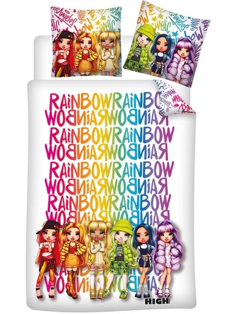Rainbow High, Juego de sábanas infantil estampado reversible polialgodón Multicolor - Kiabi