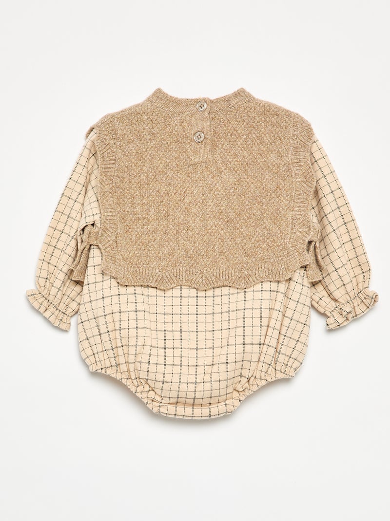 Ranita con parte de jersey sin mangas Beige - Kiabi