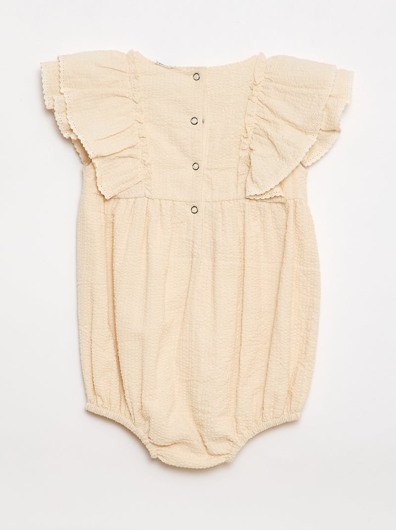 Ranita con tejido efecto gofre y volantes Beige - Kiabi