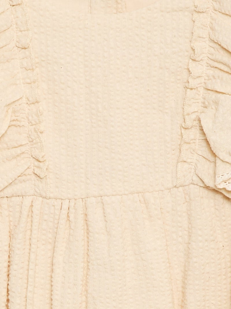 Ranita con tejido efecto gofre y volantes Beige - Kiabi