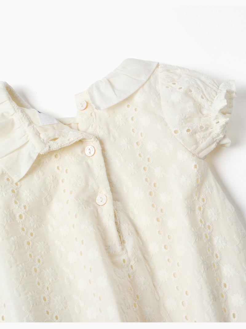 Ranita de algodón con bordado inglés Blanco - Kiabi