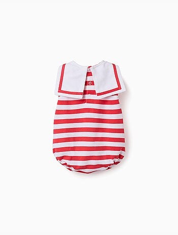 Ranita de punto a rayas con cuello marinero