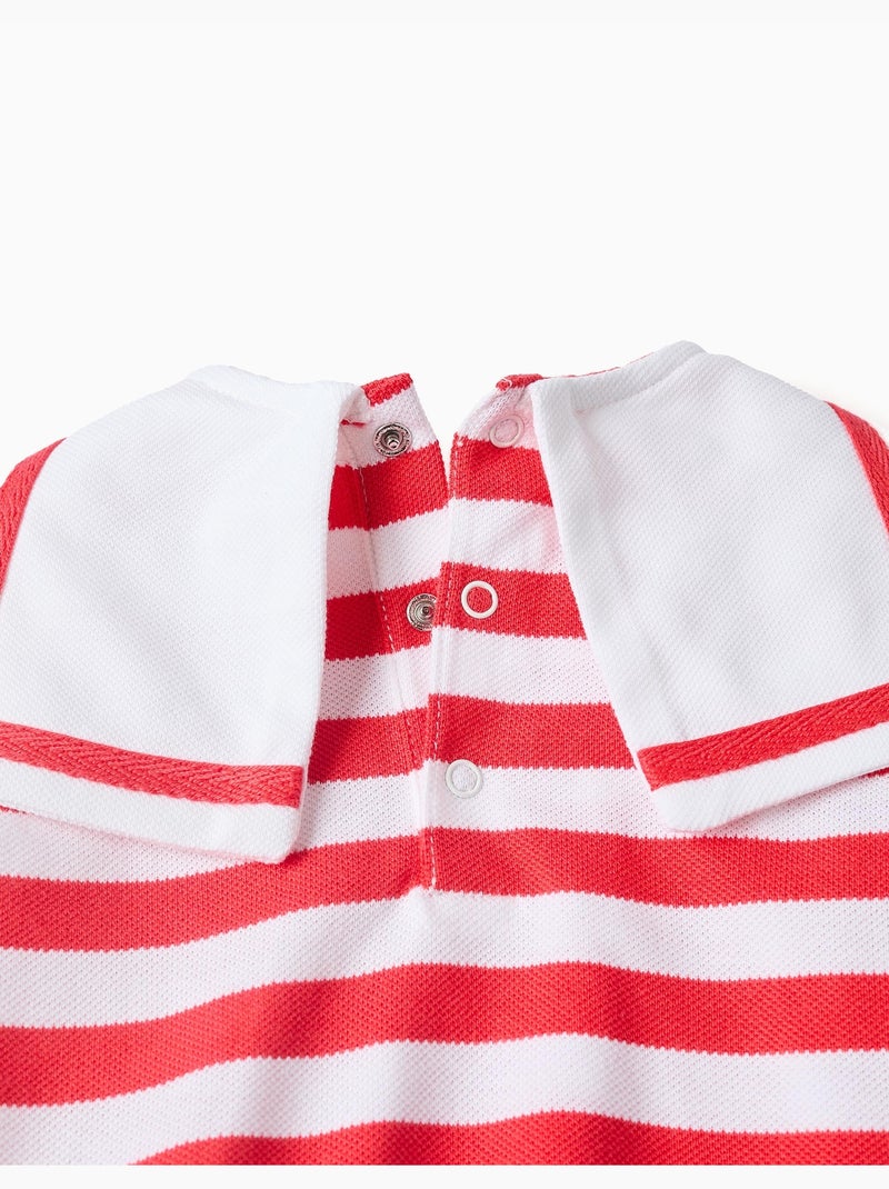 Ranita de punto a rayas con cuello marinero Rojo - Kiabi
