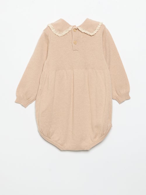 Ranita de punto con cuello y bolsillos de fantasía - Kiabi