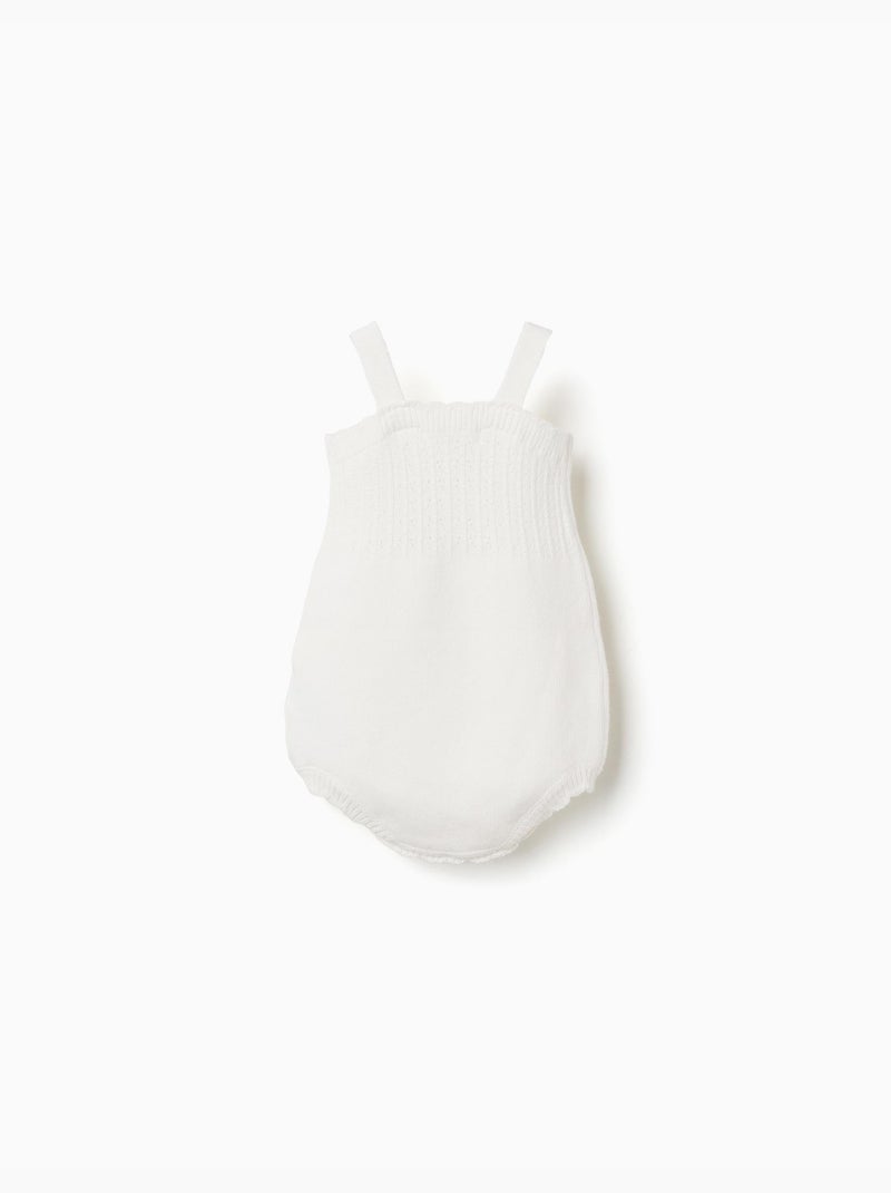 Ranita de punto de algodón con detalle calado Blanco - Kiabi