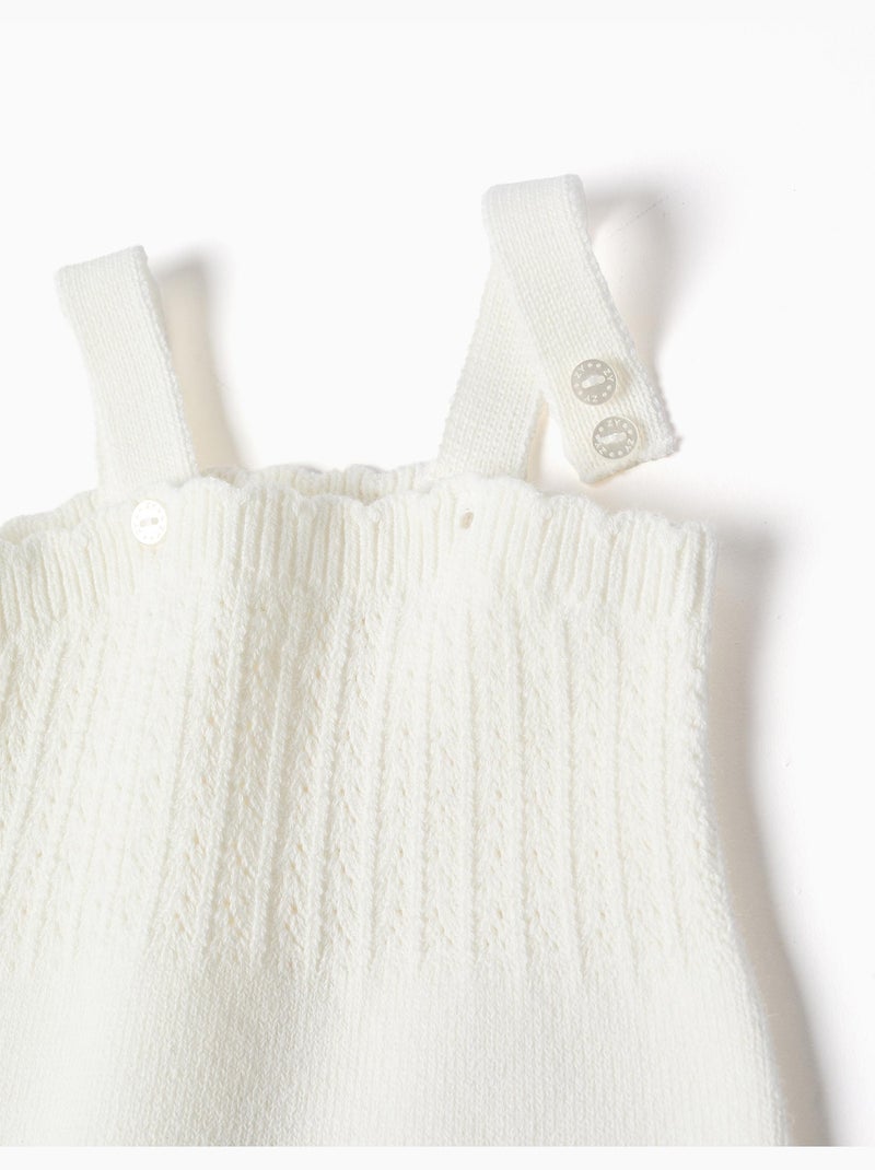 Ranita de punto de algodón con detalle calado Blanco - Kiabi