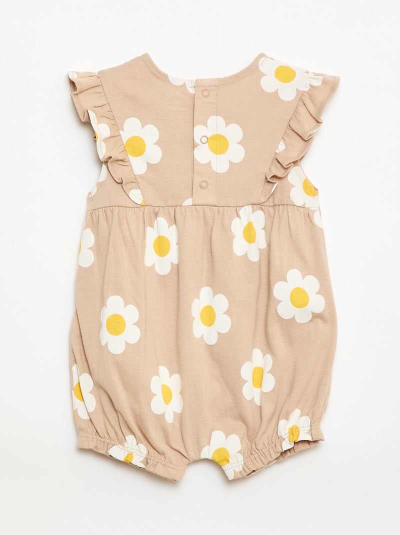 Ranita estampada de jersey de algodón Beige - Kiabi