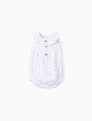 Ranita sin mangas de algodón con motivo y volantes