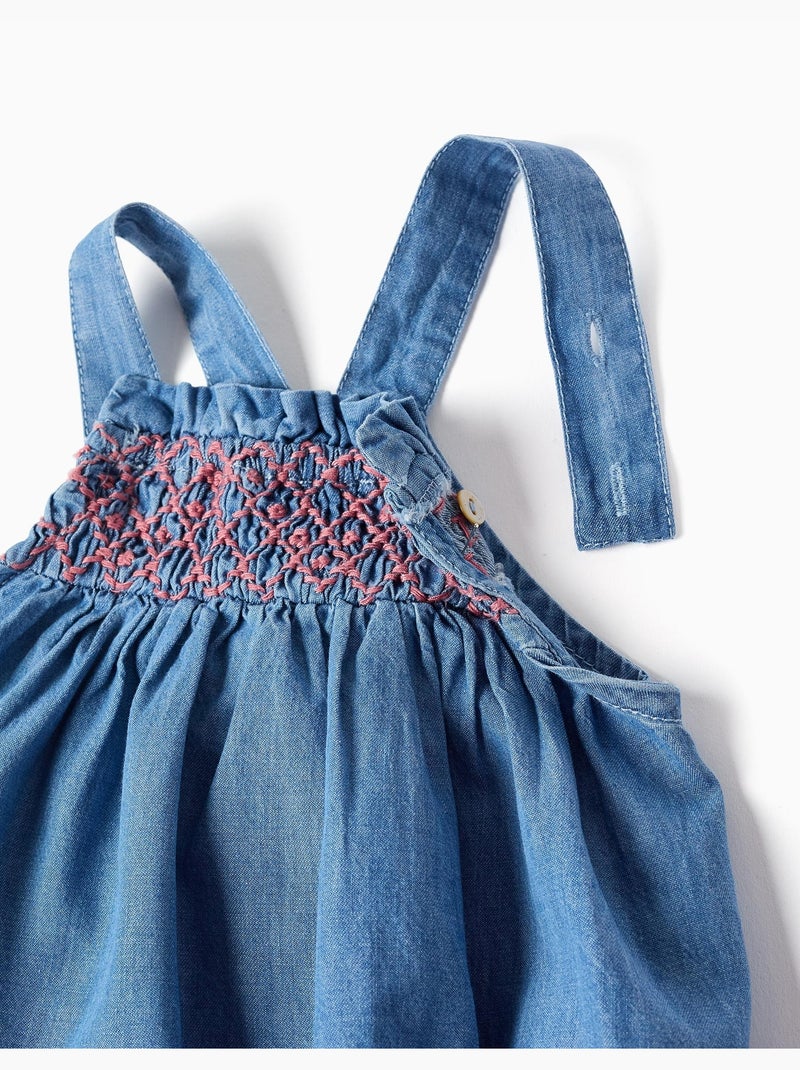 Ranita vaquera con bordado y volantes Azul Azul - Kiabi