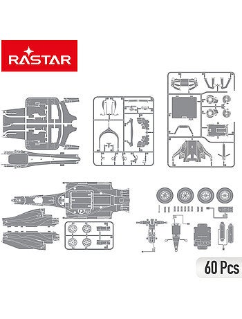 Rastar coche radiocontrol para montar f1 2021 ferrari sf1000 1:16