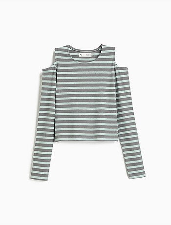 Rayas de camiseta de manga larga, mo fashion