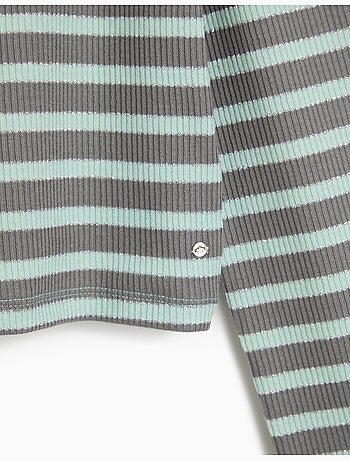 Rayas de camiseta de manga larga, mo fashion