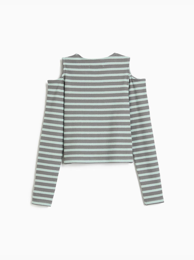 Rayas de camiseta de manga larga, mo fashion Gris - Kiabi