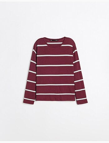 Rayas de camiseta de manga larga, mo fashion