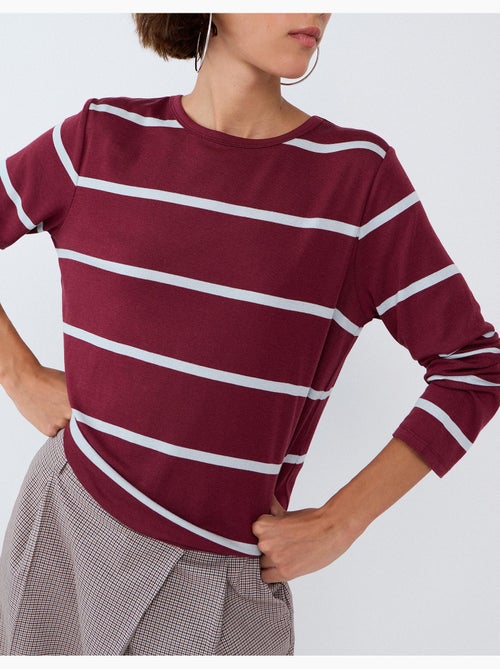 Rayas de camiseta de manga larga, mo fashion - Kiabi