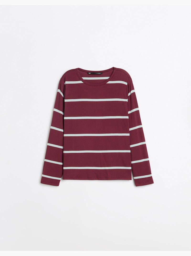 Rayas de camiseta de manga larga, mo fashion Rojo - Kiabi