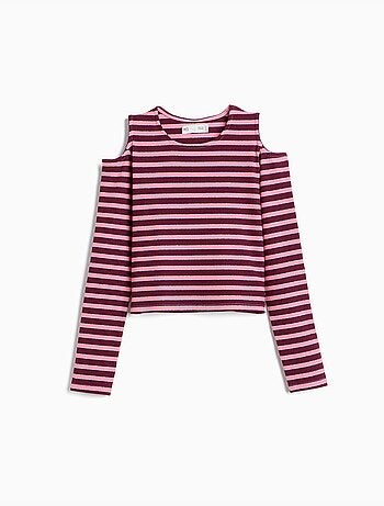 Rayas de camiseta de manga larga, mo fashion