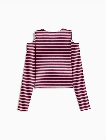 Rayas de camiseta de manga larga, mo fashion