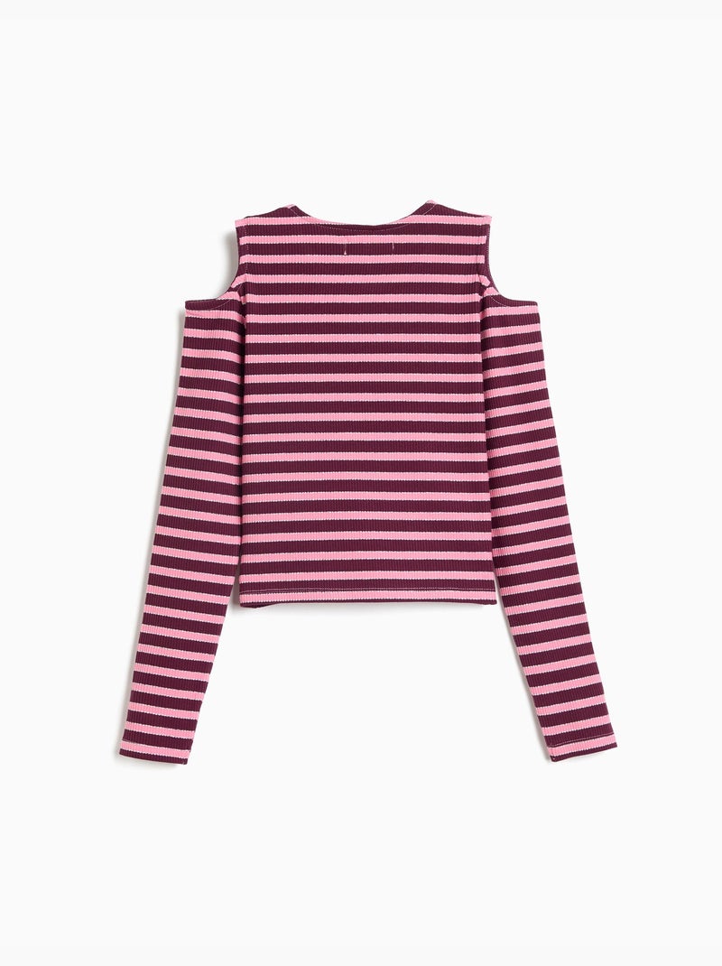Rayas de camiseta de manga larga, mo fashion Violeta - Kiabi