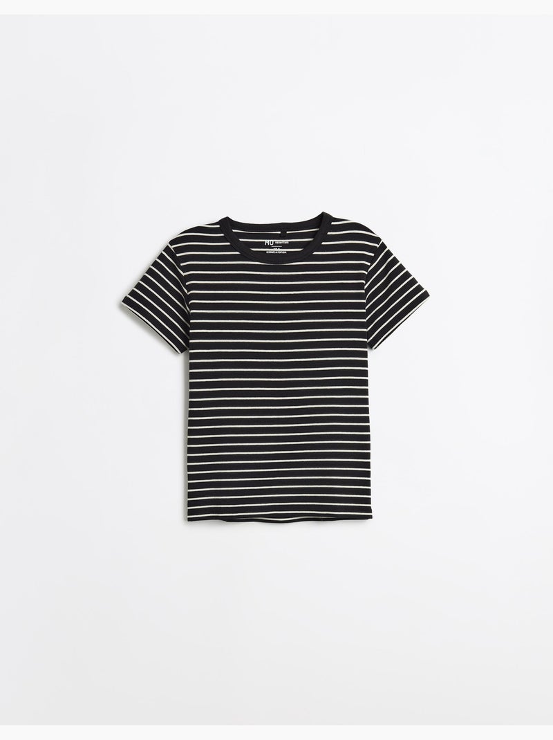 Rayas modales de camiseta, MO Fashion Negro - Kiabi