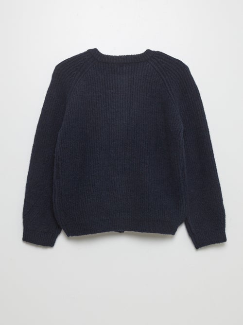 Rebeca de punto acanalado - colección fácil de poner - Kiabi