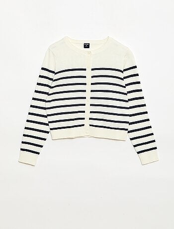 Cárdigan ligero liso de cuello redondo