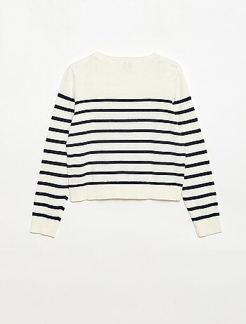 Cárdigan ligero liso de cuello redondo