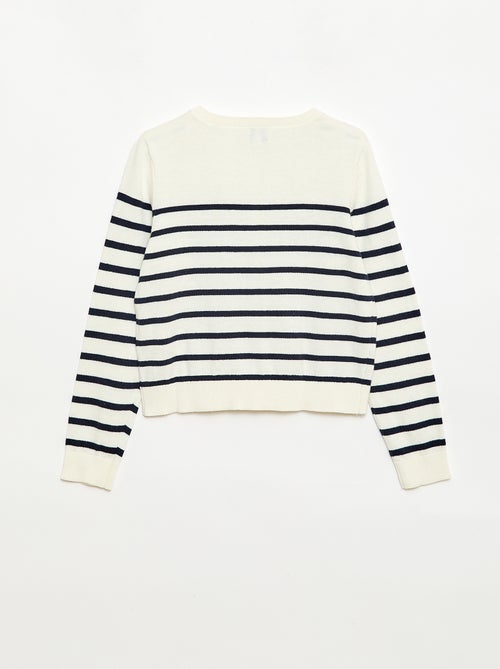 Rebeca ligera de rayas con cuello redondo - Kiabi