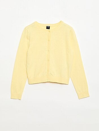 Cárdigan ligero liso de cuello redondo