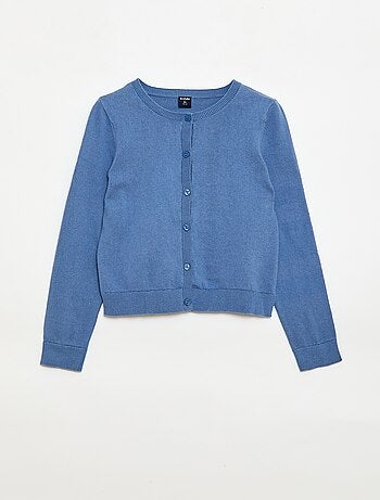 Cárdigan ligero liso de cuello redondo