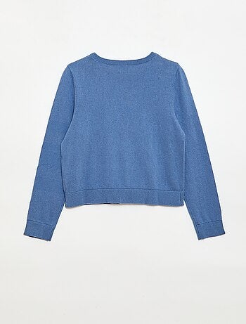 Cárdigan ligero liso de cuello redondo