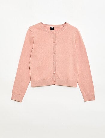 Cárdigan ligero liso de cuello redondo