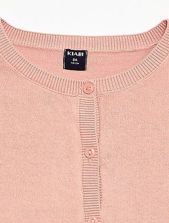 Cárdigan ligero liso de cuello redondo