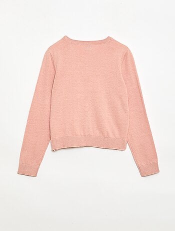 Cárdigan ligero liso de cuello redondo