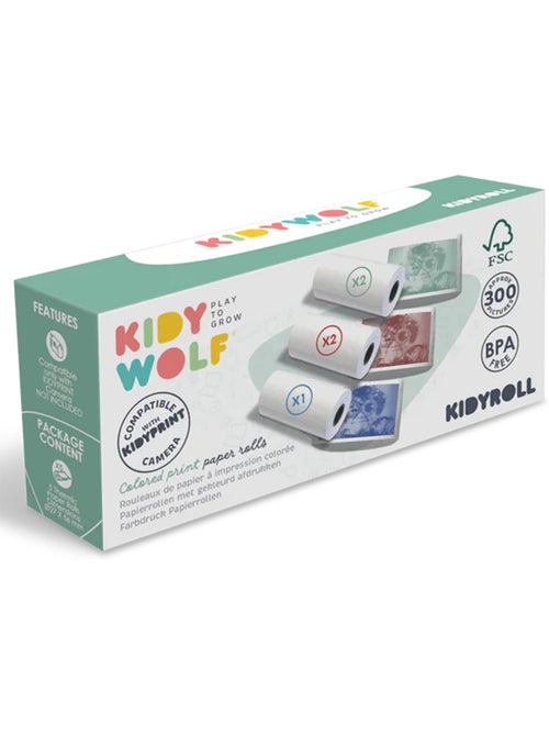Recambio kidyroll de papel térmico de color para kidyprint y k-print | kidywolf - Kiabi Recambio kidyroll de papel térmico de color para kidyprint y k-print | kidywolf - Kiabi