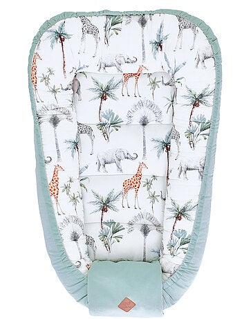 Reductor de cuna de nido para bebés acolchado, safari | SEVIRA KIDS