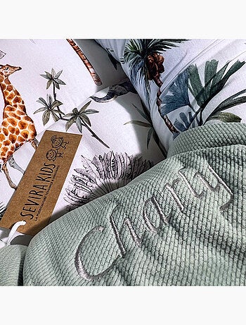 Reductor de cuna de nido para bebés acolchado, safari | SEVIRA KIDS