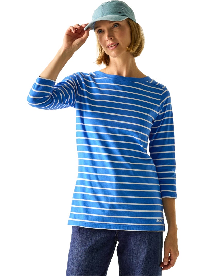 Regatta - Camiseta Baylette II de Rayas para Mujer Azul Blanco - Kiabi